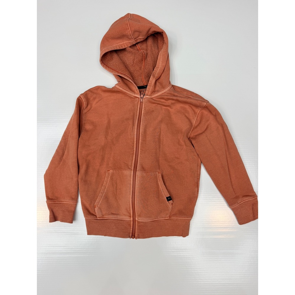 Art Class Boys Burnt Orange Zip Up Hoodie Sweatshirt Size S 6/7 Fleece Lined